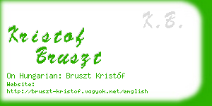 kristof bruszt business card