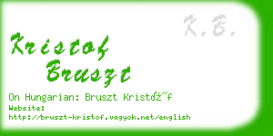 kristof bruszt business card